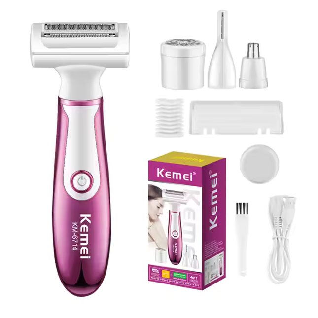 Kemei 4-in-1 Lady Shaver – Safe Grooming for Intimate & Sensitive Areas