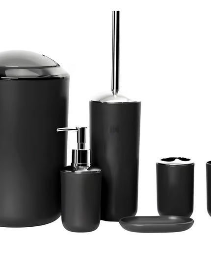 Bathroom Accessory Set (Black) 6pcs