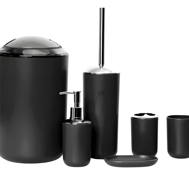 Bathroom Accessory Set (Black) 6pcs