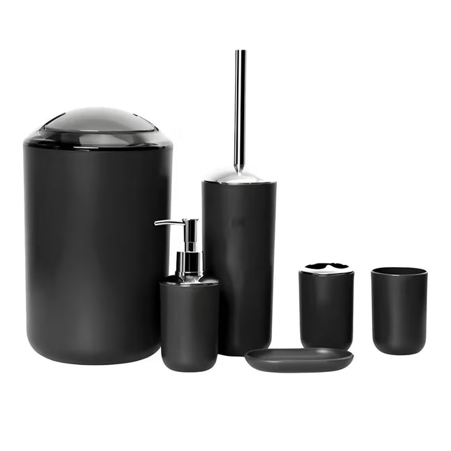 Bathroom Accessory Set (Black) 6pcs