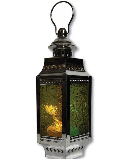 Multicolor Moroccan Ramadan Lantern With Glass Panels