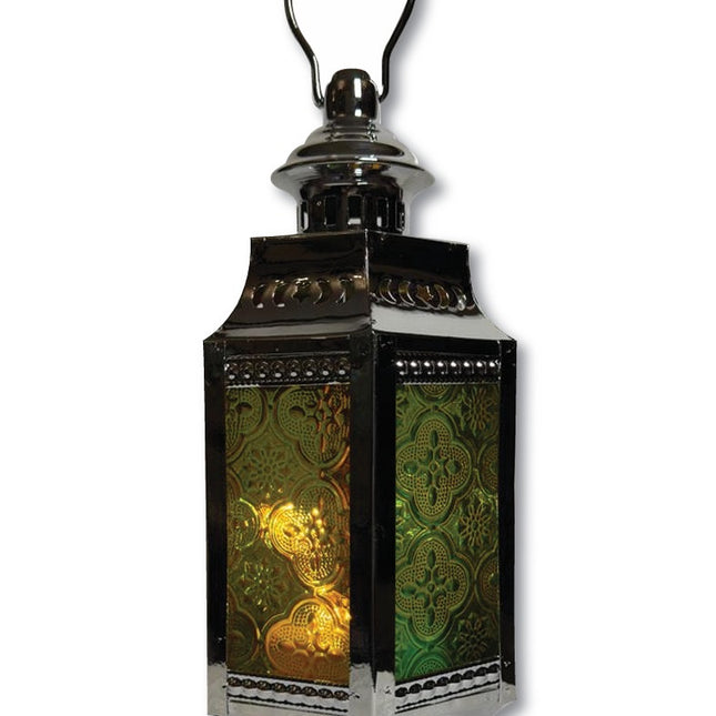 Multicolor Moroccan Ramadan Lantern With Glass Panels