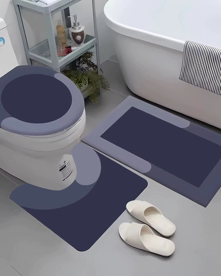 Set Of Super Absorbent Non Slip Bathroom Rugs 3 Pcs