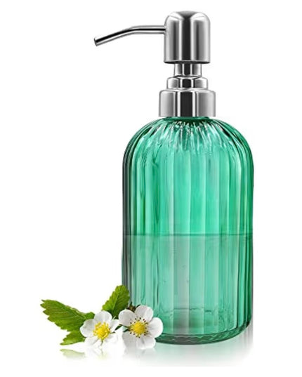Glass Soap Dispenser Rounded (green)