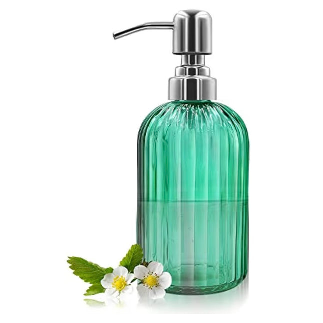 Glass Soap Dispenser Rounded (green)