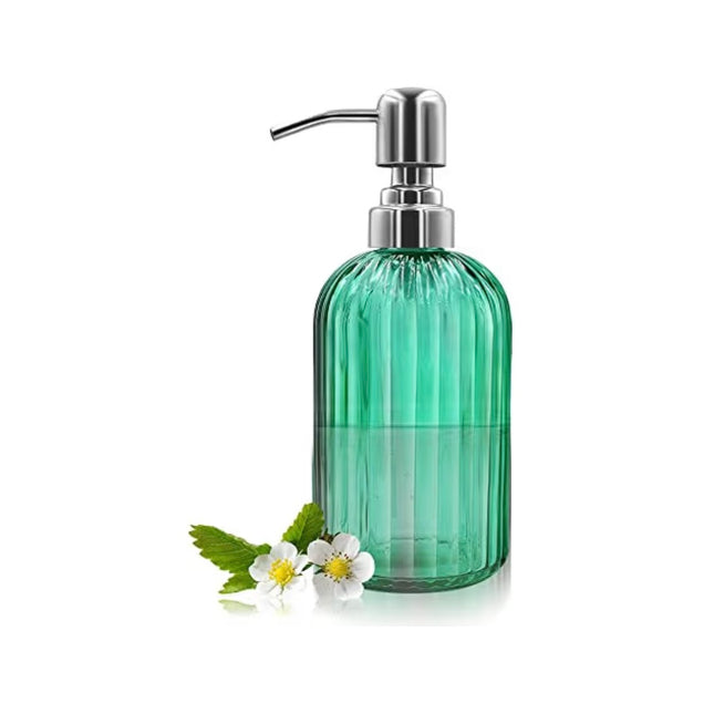 Glass Soap Dispenser Rounded (green)