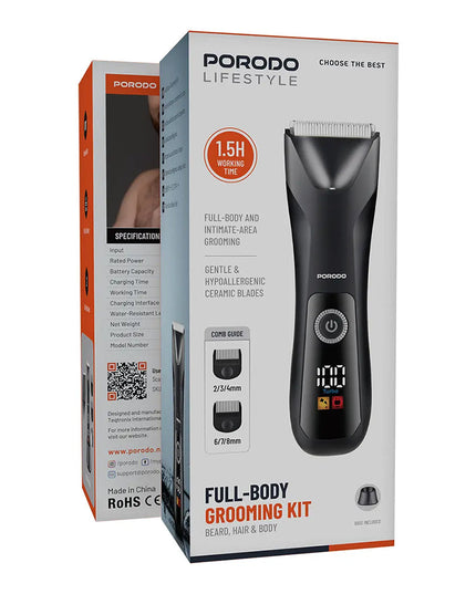 Porodo Full-Body & Intimate Grooming Kit – Beard, Hair & Body Trimmer