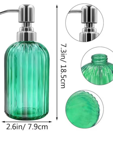 Glass Soap Dispenser Rounded (green)