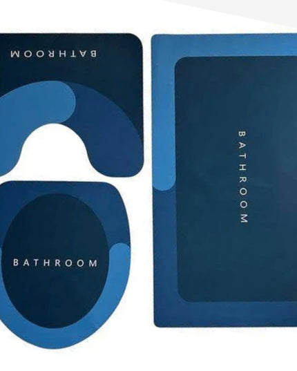Set Of Super Absorbent Non Slip Bathroom Rugs 3 Pcs