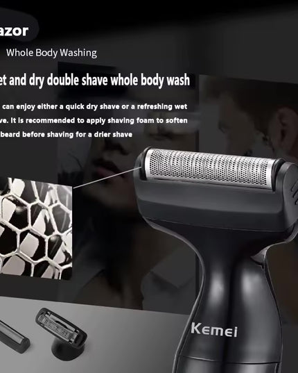 Kemei 3-in-1 Waterproof Body Trimmer
