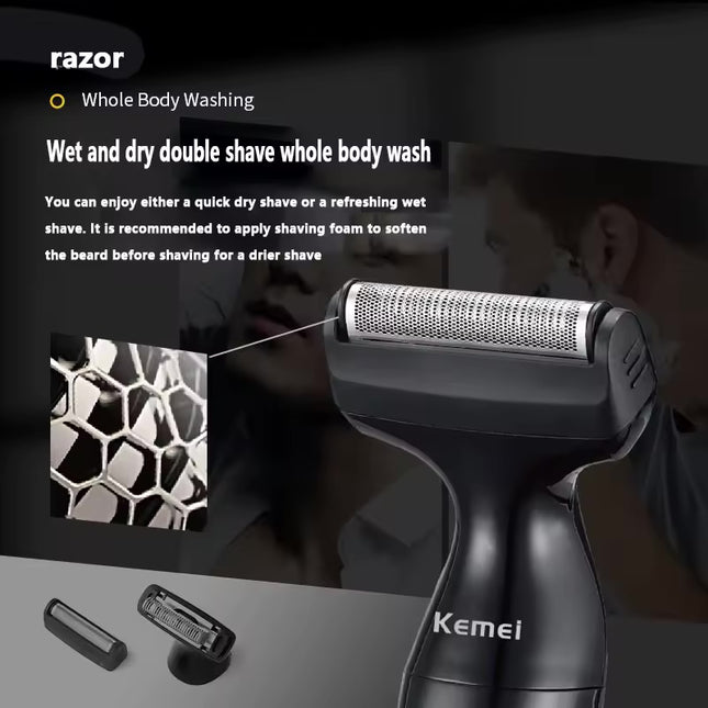 Kemei 3-in-1 Waterproof Body Trimmer