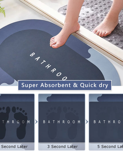 Set Of Super Absorbent Non Slip Bathroom Rugs 3 Pcs