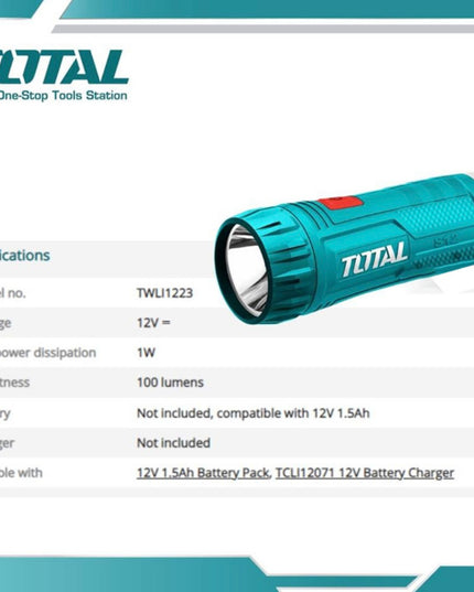Total 12V Rechargeable Flashlight