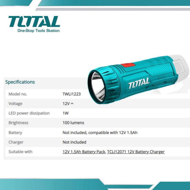 Total 12V Rechargeable Flashlight