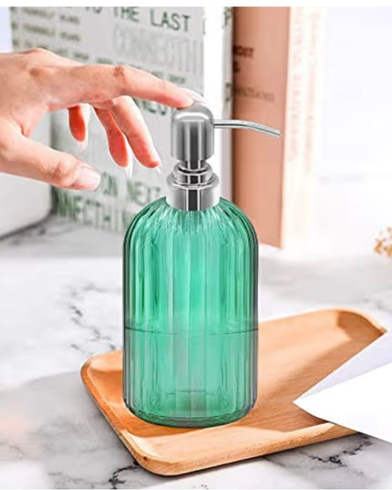Glass Soap Dispenser Rounded (green)