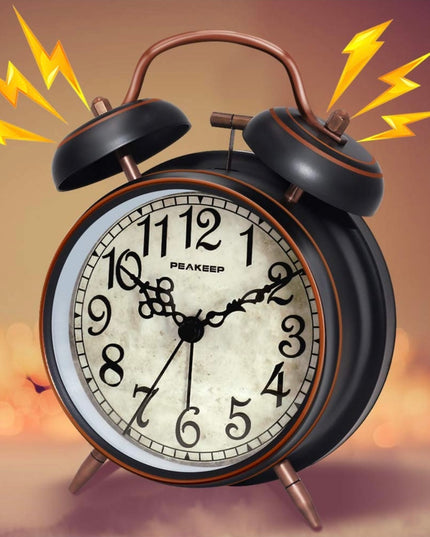 Twin Bell Alarm Clock – Matte Black