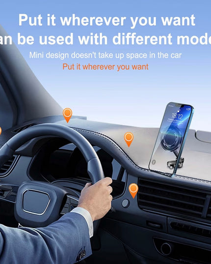 Magnetic Car Phone Holder, Compact, 360° Adjustable
