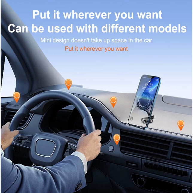 Magnetic Car Phone Holder, Compact, 360° Adjustable