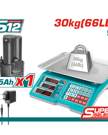 Lithium ion Scale (30kg) including battery