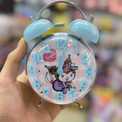 Twin-Bell Alarm Clock – Kuromi Edition (Baby Blue)