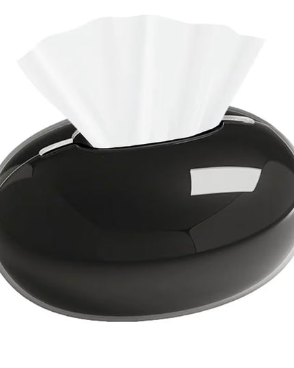 Tissue Box – Glossy Black Oval Design