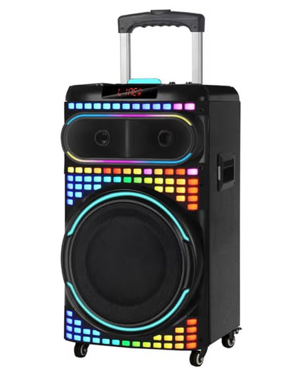 NDR-1260 12” Karaoke BT Speaker With 2 Wireless Microphones And remote Control