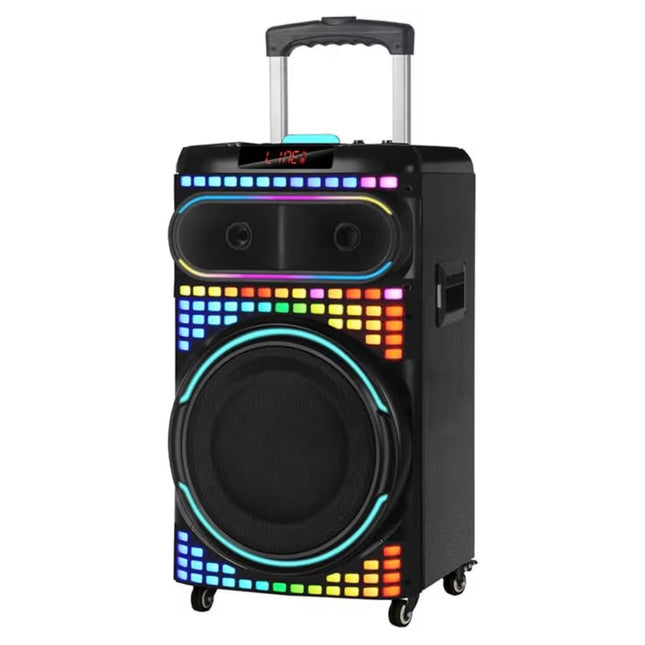 NDR-1260 12” Karaoke BT Speaker With 2 Wireless Microphones And remote Control