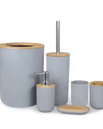 Bathroom Accessory Set (grey) 6pcs
