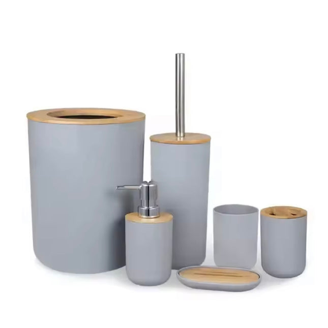 Bathroom Accessory Set (grey) 6pcs