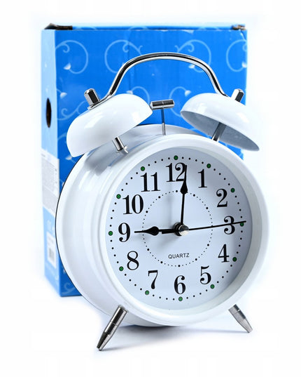 Twin-Bell Alarm Clock – Classic White