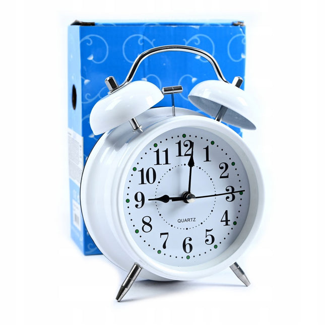 Twin-Bell Alarm Clock – Classic White
