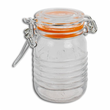 Glass Storage Jar with Orange Seal