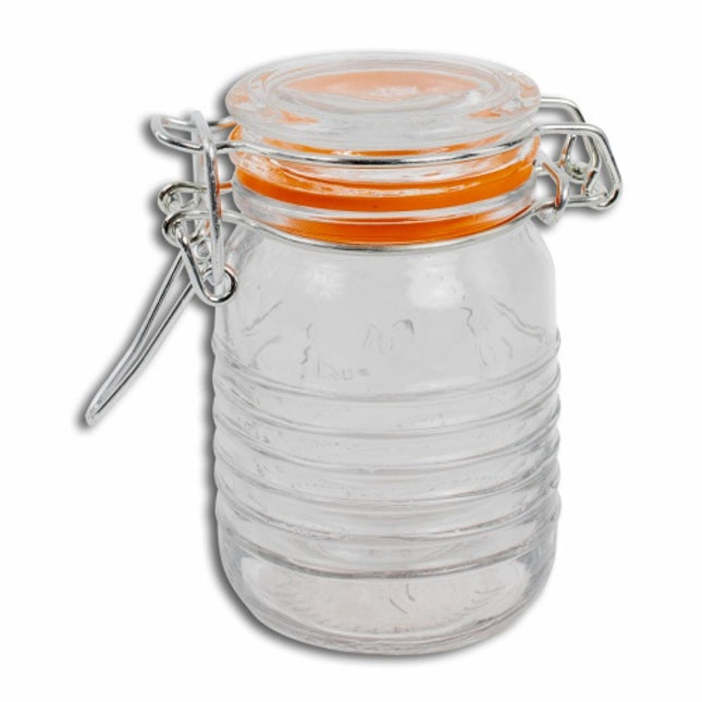 Glass Storage Jar with Orange Seal