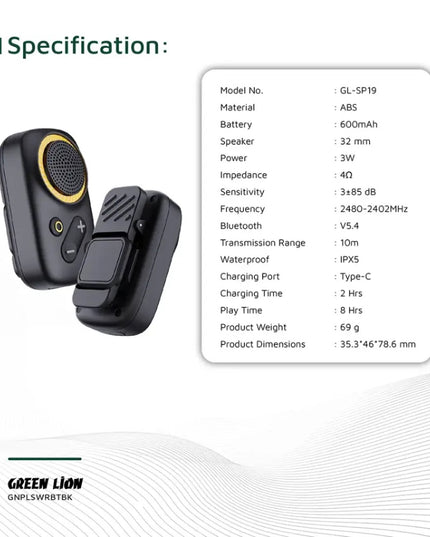 Green Lion Pulse Wear Wearable BT Speaker