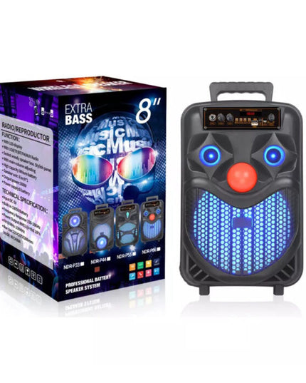 NDR-P66 Karaoke Wireless Speaker Extra Bass With Microphone & Dynamic Lighting Effects 8inches
