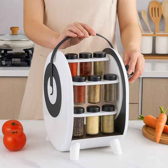 Rotating Modern Spice Rack 18 jars