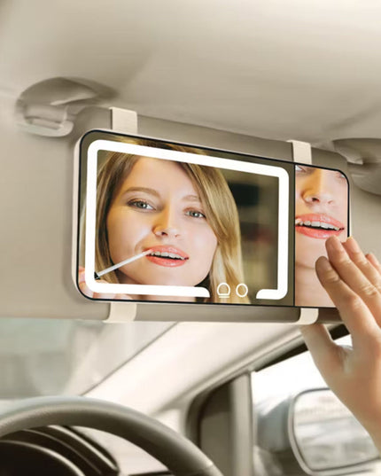 Porodo Lifestyle Shinevibe LED Car Makeup Mirror with Adjustable Brightness