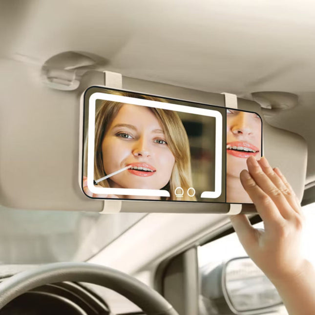 Porodo Lifestyle Shinevibe LED Car Makeup Mirror with Adjustable Brightness