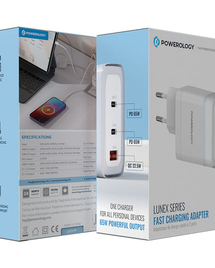 Powerology Lunex Series Fast Charging Adapter 65W