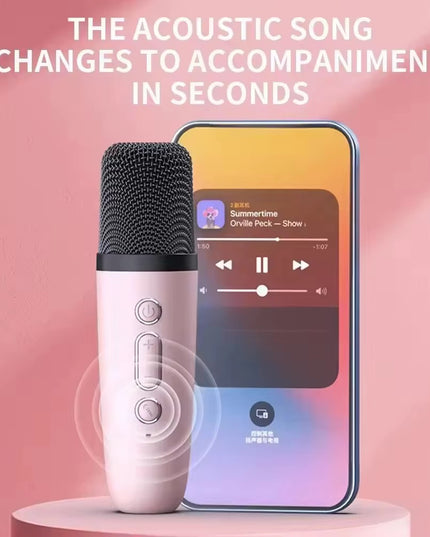 Portable Karaoke Speaker with Dual Wireless Microphones