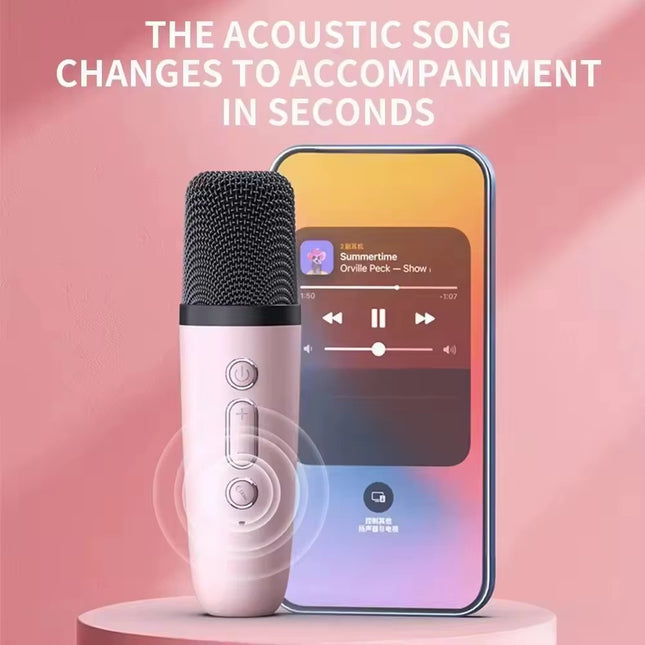 Portable Karaoke Speaker with Dual Wireless Microphones